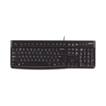 Logitech K120 USB Wired Keyboard Full-Size Ergonomic Spill-Resistant Black