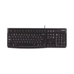 Logitech K120 USB Wired Keyboard Full-Size Ergonomic Spill-Resistant Black